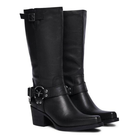 Windsor Smith Shoes - ~SOLD~Dolls Kill Windsor Smith Hooked Leather Cowboy Buckle Stud Tall Boots 9
